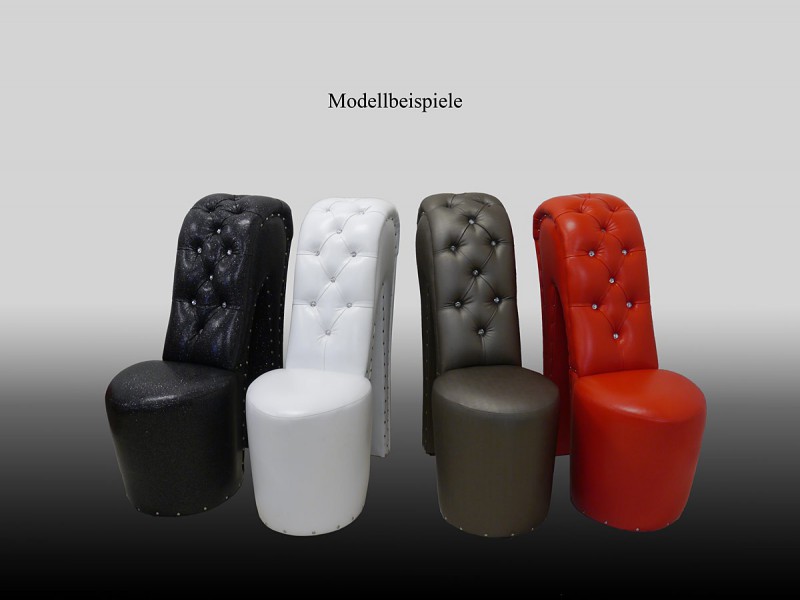 Stuhl Sessel Schuh Hocker Sexy High Heel XXL Form in anthrazit