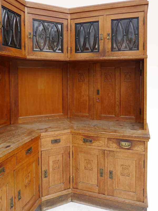 Eckschrank Eckbuffetschrank Eckbuffet Antik um 1920 Eiche (3538) | eBay