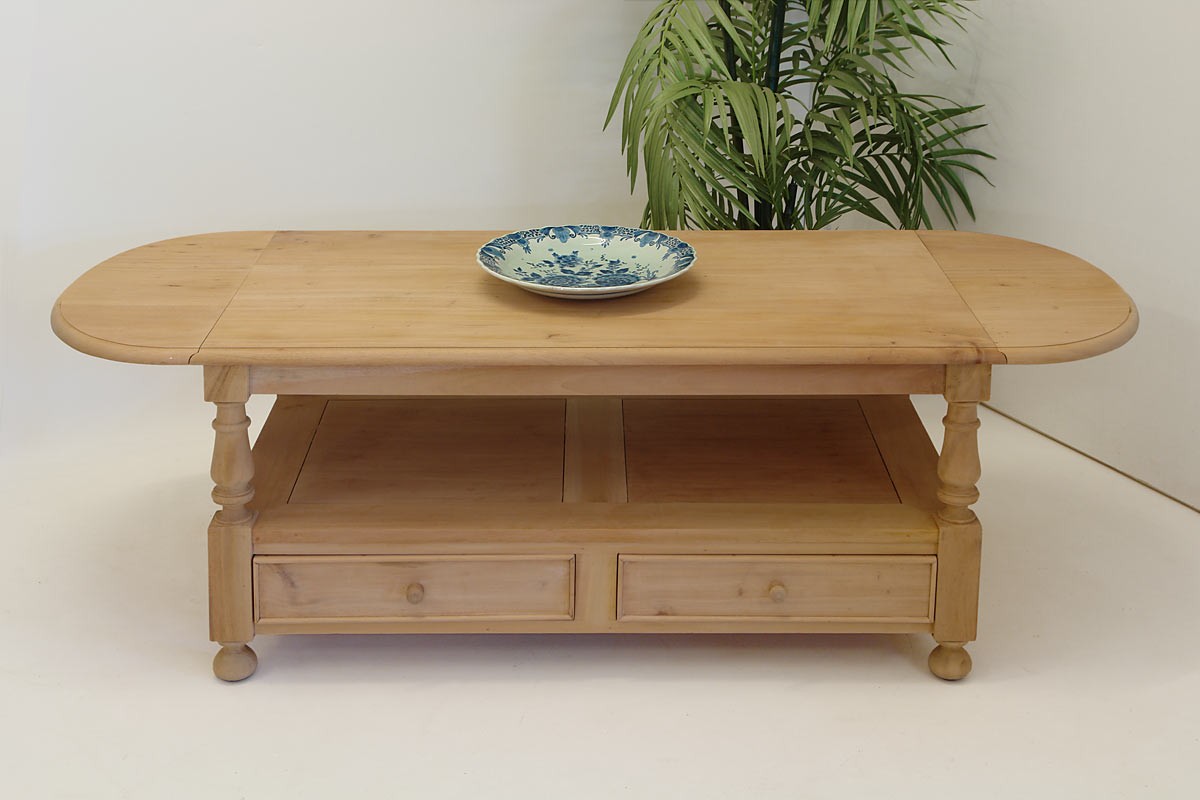 Couchtisch im Landhausstil ausklappbar unbehandelt Tische Couchtische
