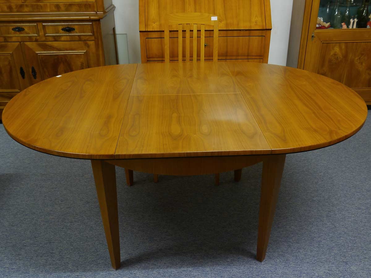 Esstisch Tisch rund Biedermeier Stil Kirschbaum furniert ausziehbar