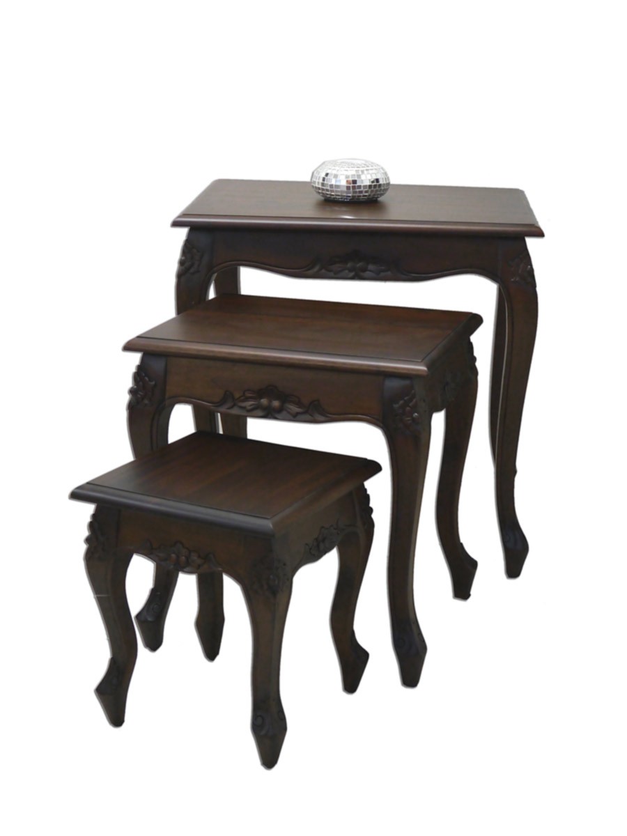 3er Set im Antik Stil Mahagoni massiv Tische Beistelltische Beistelltisch Holz Mahagoni ~ 3er Set im Antik Stil Mahagoni massiv Tische Beistelltische