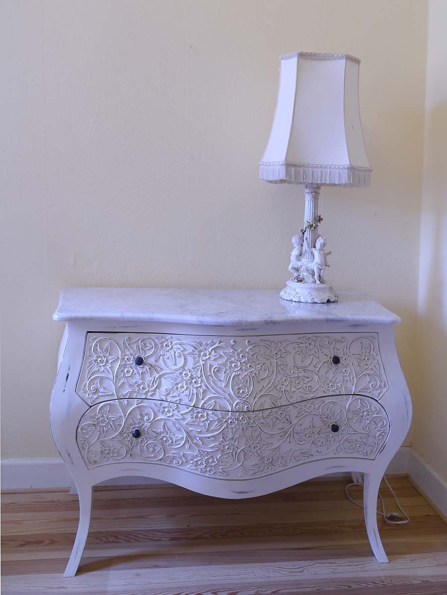 Kommode im Barock Stil Massivholz, white wash, Shabby Chic ...