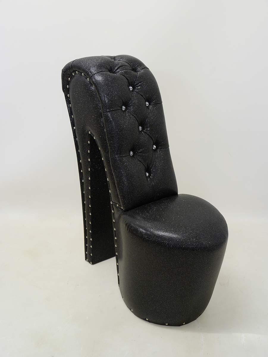 Stuhl Sessel Schuh Hocker Sexy High Heel XXL Form in anthrazit