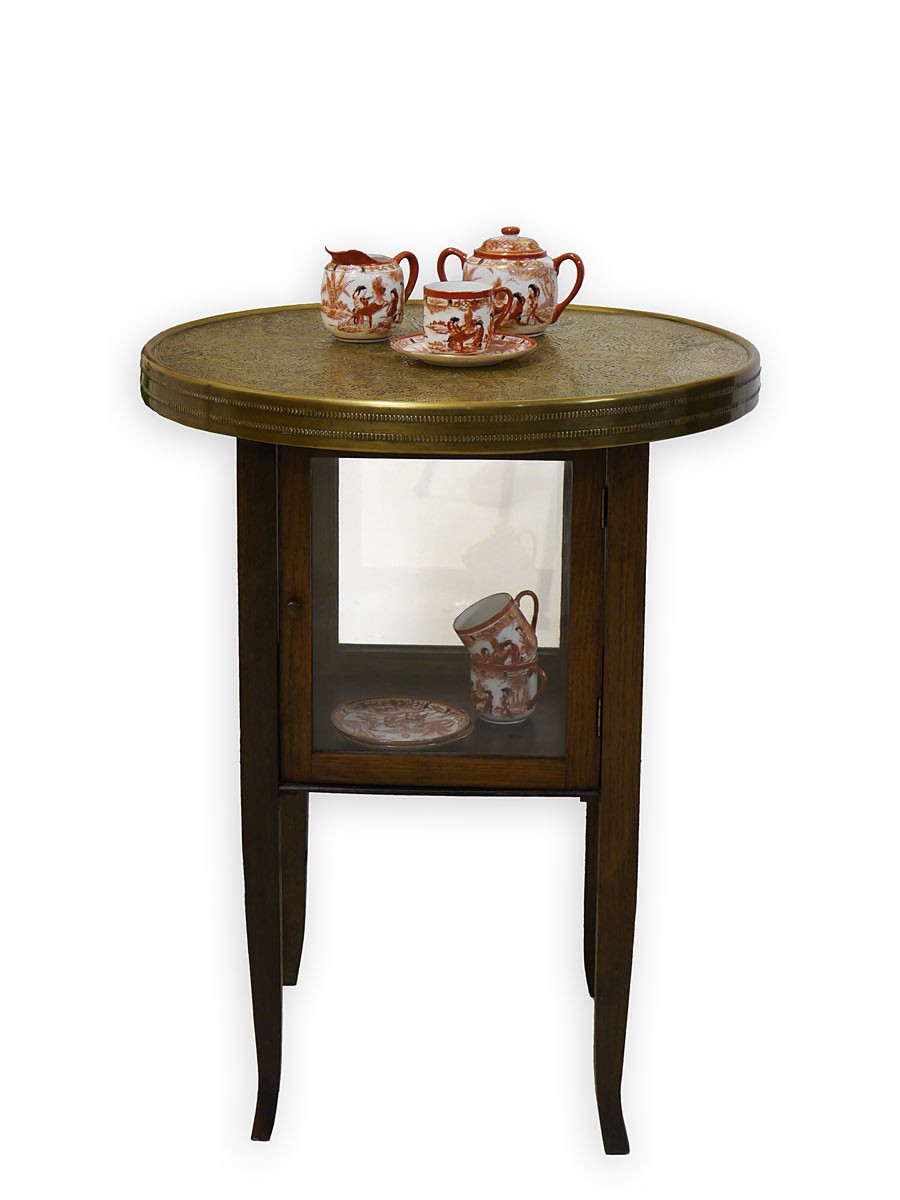 Runder Teeschrank Barschrank Beistelltisch Jugendstil um 1900 Eiche