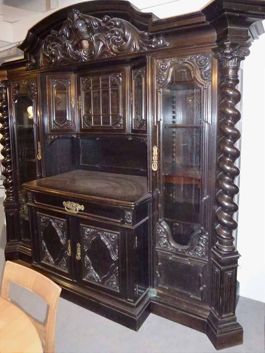 Schrank buffetschrank vitrinenschrank neobarock um 1880 aus eiche ... Gebrauchte küche kaufen ebay