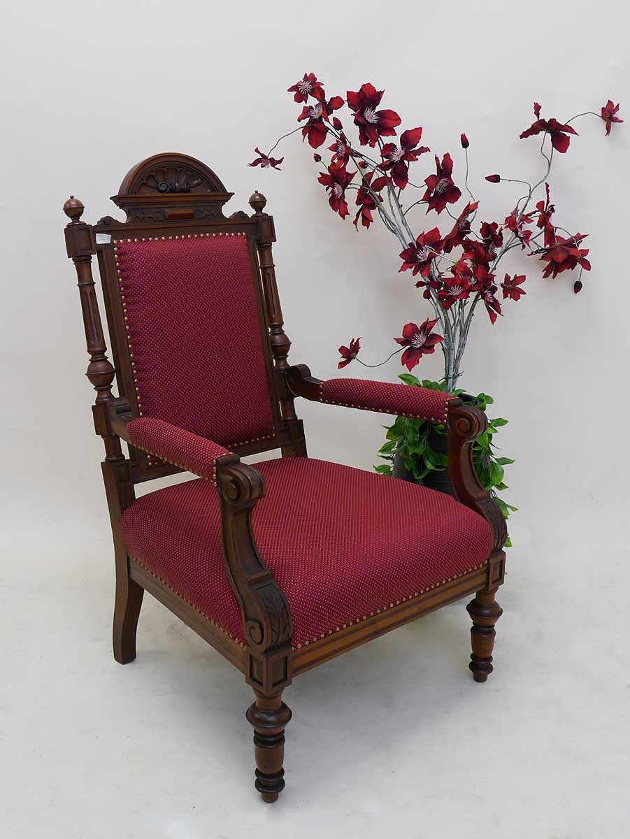 Sessel Relaxsessel Fernsehsessel Antik Gründerzeit um 1880 Eiche (3034