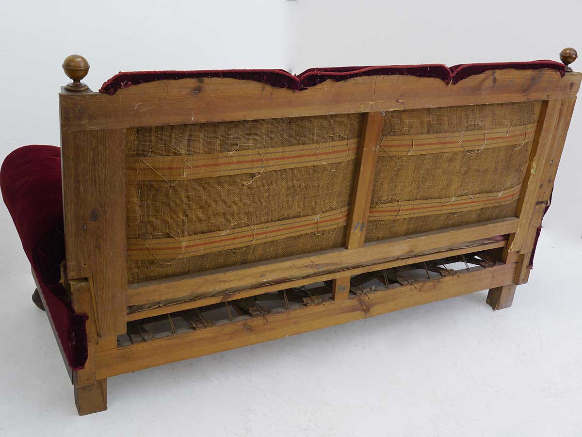 Sofa Couch Polstermöbel Antik Gründerzeit um 1880 Nussbaum (3272) | eBay