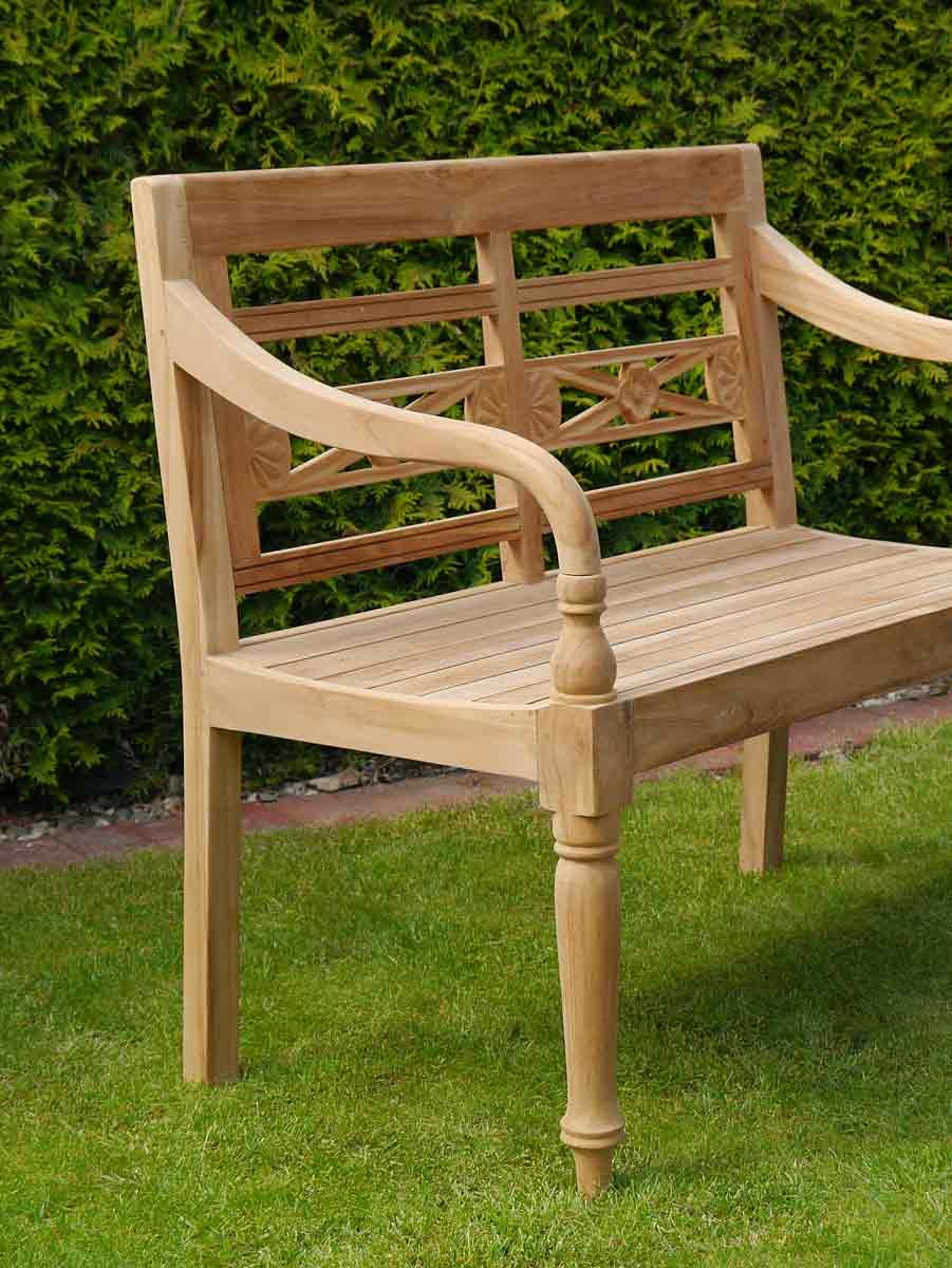 Gartenbank 2- Sitzer aus feinsten Teakholz 1 Meter Gartenmöbel Bänke