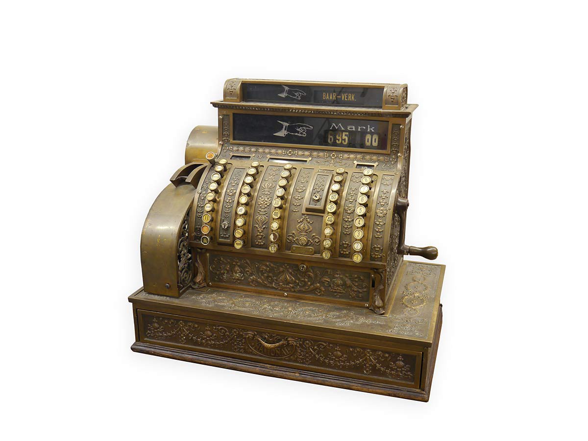 National Registrierkasse Kasse Ladenkasse Antik um 1910 Bronze